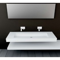 Plan vasque mural blanc mat SOHO Solid Surface vasque XL à suspendre 
