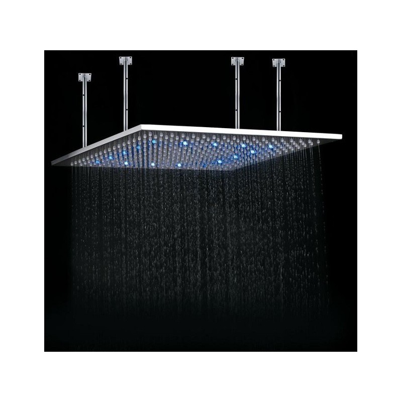 Ciel de douche LED 500 x 500 laiton chromé - Robinet&Co