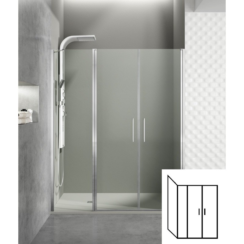 Paroi de douche d'angle portes battantes HELIA J