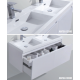 Plan vasque en marbre de synthèse blanc 