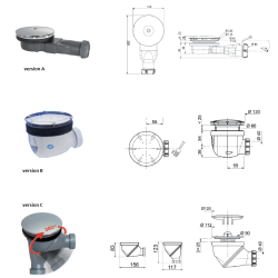 Bonde de douche  diamètre 90 mm