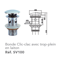 Bonde clic-clac en laiton 