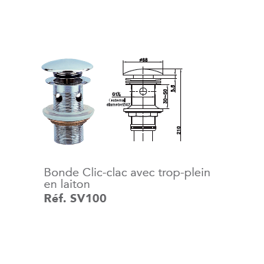 Bonde clic-clac en laiton - Robinet&Co
