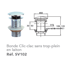 Bonde clic-clac en laiton 