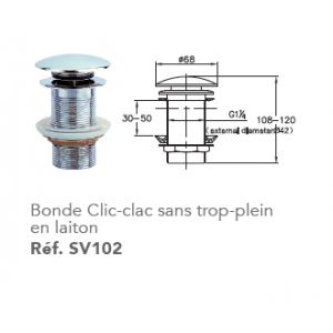 Bonde clic-clac en laiton - Robinet&Co