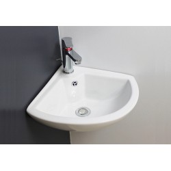 Lave mains d'angle PIVOINE blanc Classique