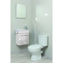 Meuble salle de bain sous vasque NINO LAQUE 44 couleur blanc moderne avec plan céramique