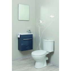 Meuble sous vasque pour salle de bain avec plan céramique NINO LAQUE 44 couleur gris